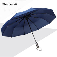 Load image into Gallery viewer, Wind Resistant Three Folding Automatic Umbrella Rain Women Auto Luxury Big Windproof Umbrellas Men Frame Windproof 10K Parasol