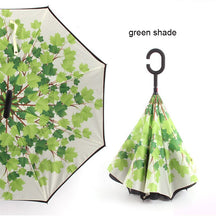 Load image into Gallery viewer, C Handle Windproof Reverse Folding Umbrella Man Women Sun Rain Car Inverted Umbrellas Double Layer Anti UV Self Stand Parapluie