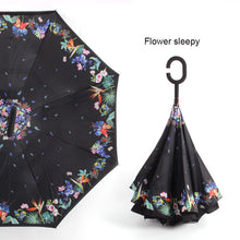 Load image into Gallery viewer, C Handle Windproof Reverse Folding Umbrella Man Women Sun Rain Car Inverted Umbrellas Double Layer Anti UV Self Stand Parapluie