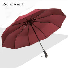 Load image into Gallery viewer, Wind Resistant Three Folding Automatic Umbrella Rain Women Auto Luxury Big Windproof Umbrellas Men Frame Windproof 10K Parasol
